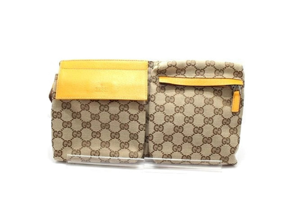 Gucci Waist Belt Crossbody bag canvas embossed leather